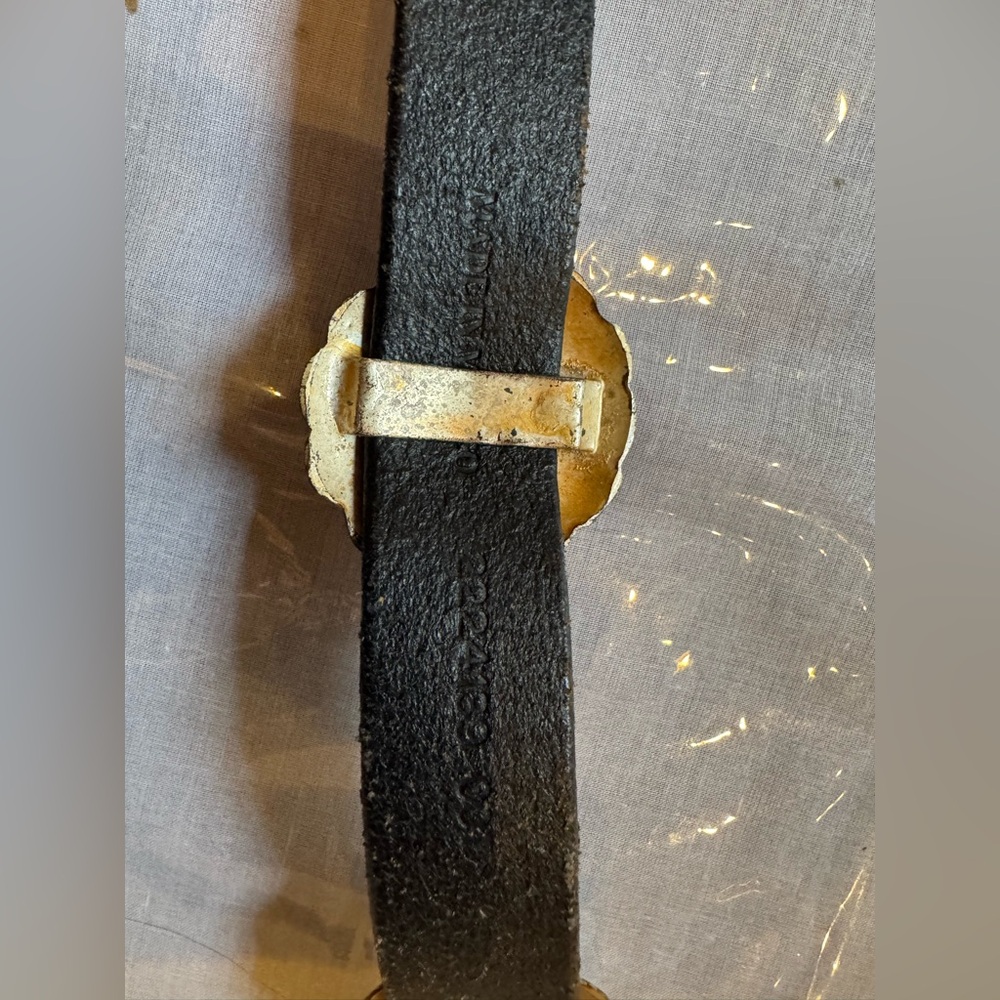 ❤️ RALPH LAUREN Black Leather Belt with Silver Accents - Picture 14 of 16